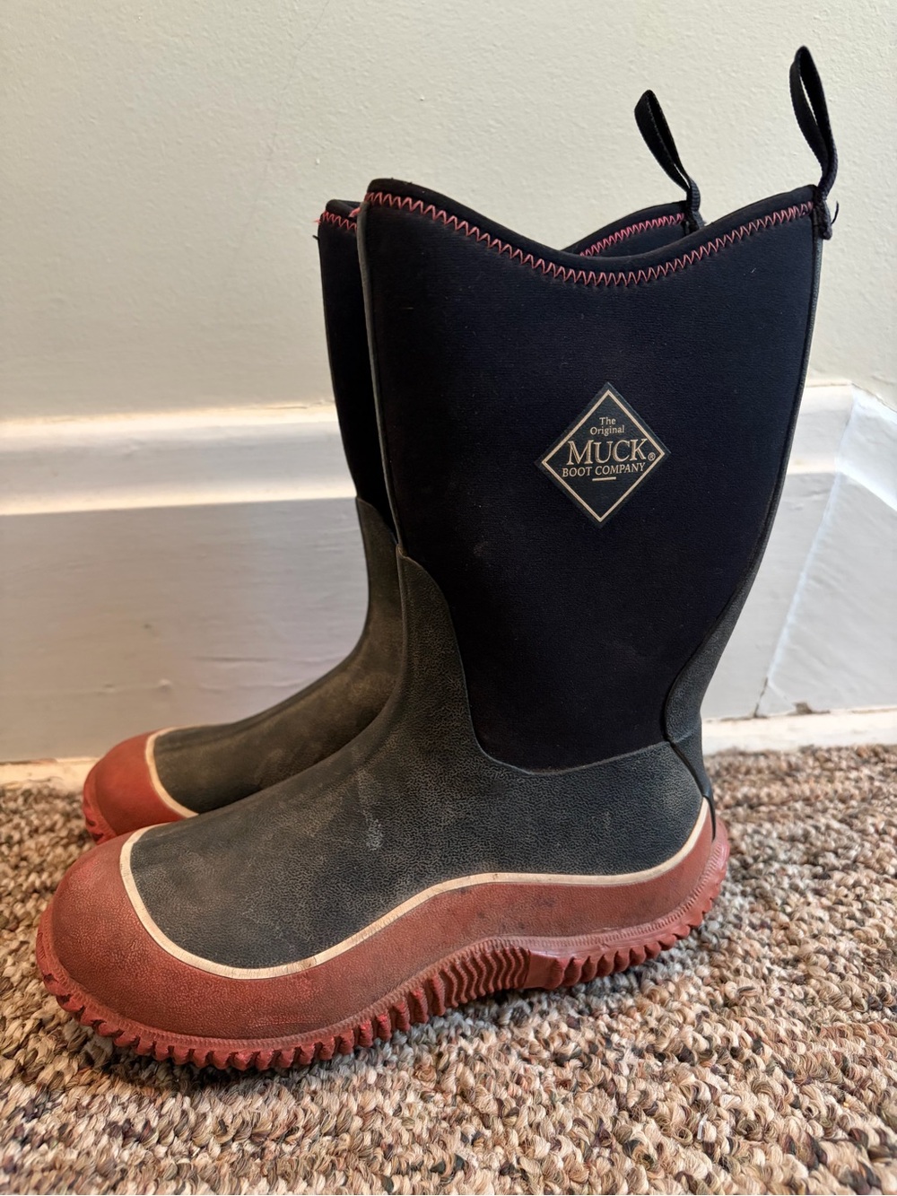 Muck Boot Company Kid’s Neoprene Rain Outdoor Boots - Black & Red Size 3